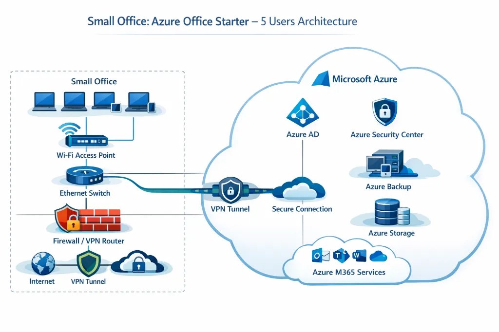 Small office Azure integration diagram.webp