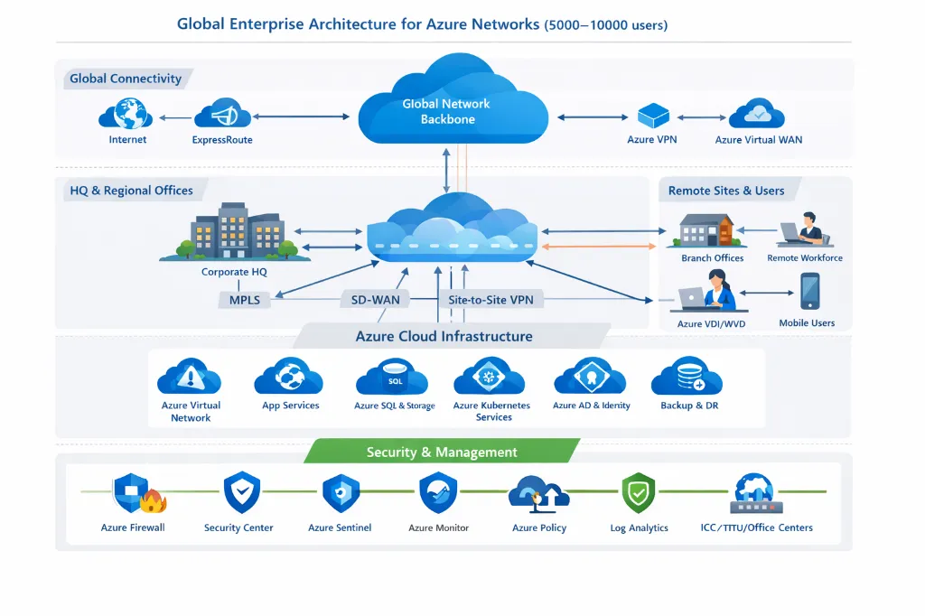 Global Entreprise architecture for Azure networks(5000-10000 users).webp